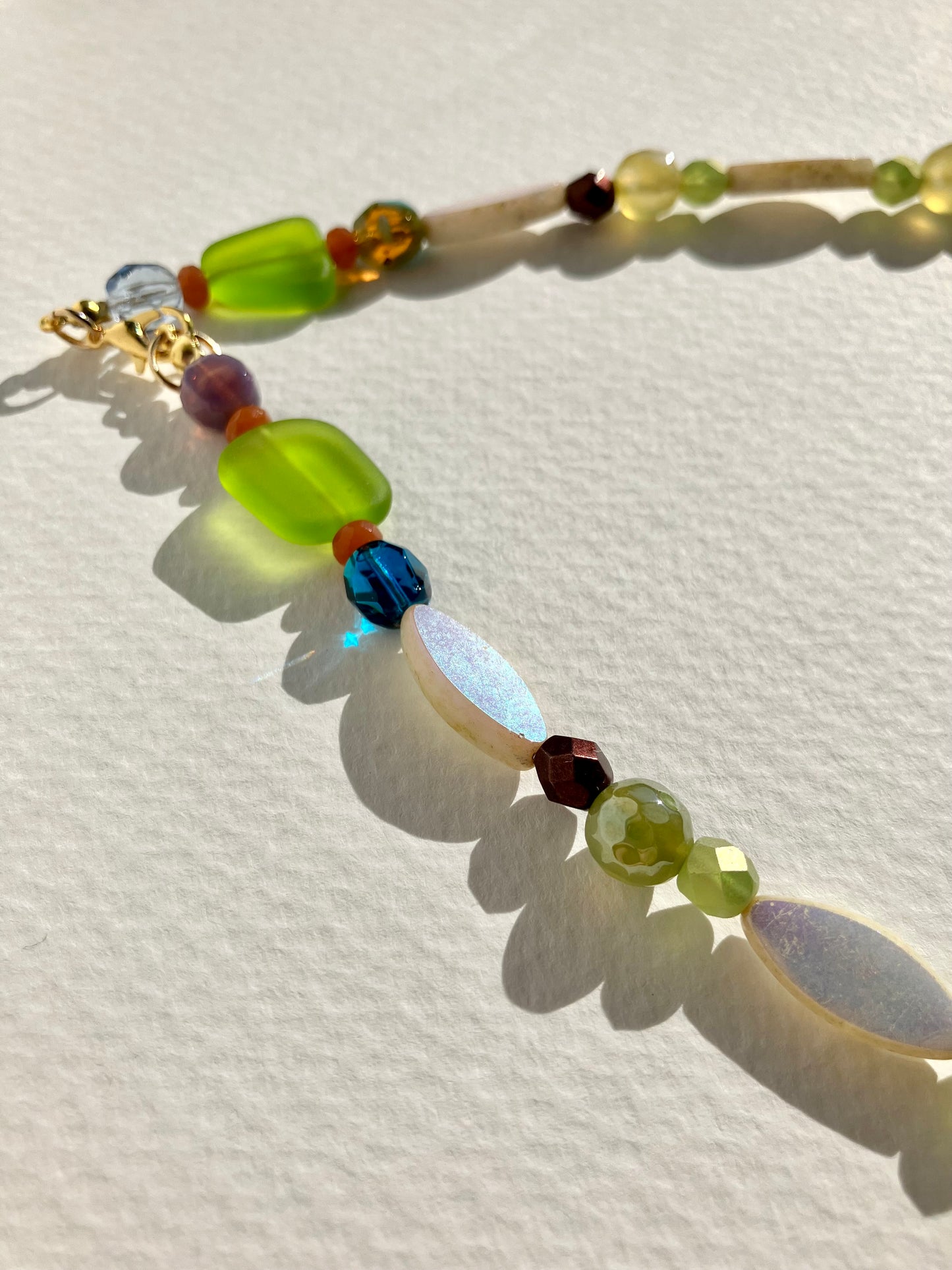 "Olivia" Handmade Glass Beaded Statement Necklace