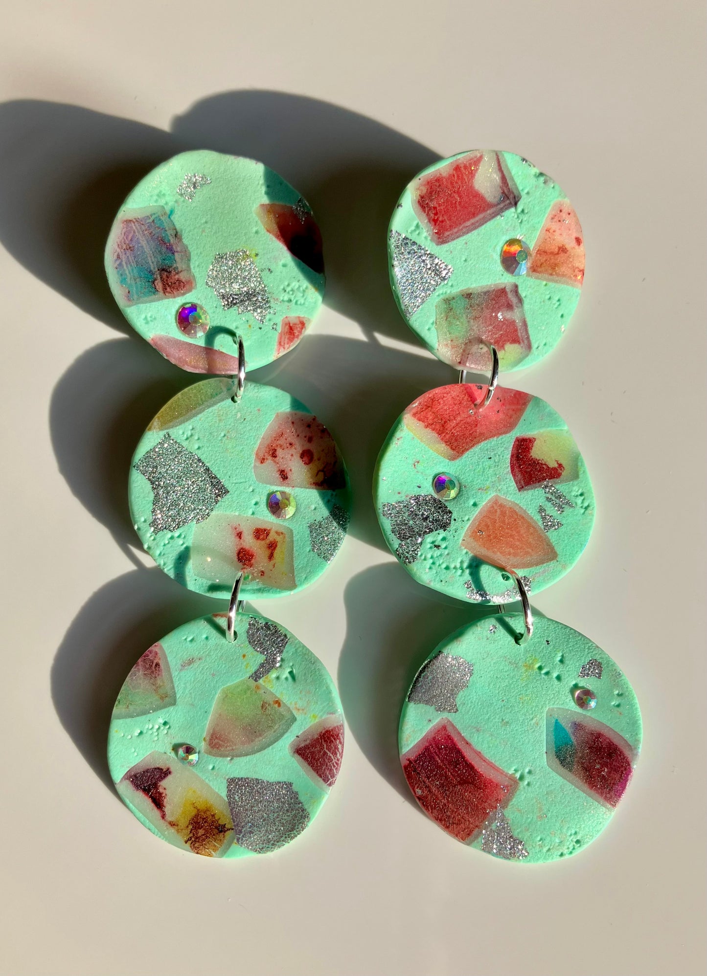 "Space Jellies" Handmade Clay Dangle Earrings