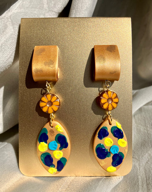 "She's Good" Handmade Clay & Glass Beaded Earrings