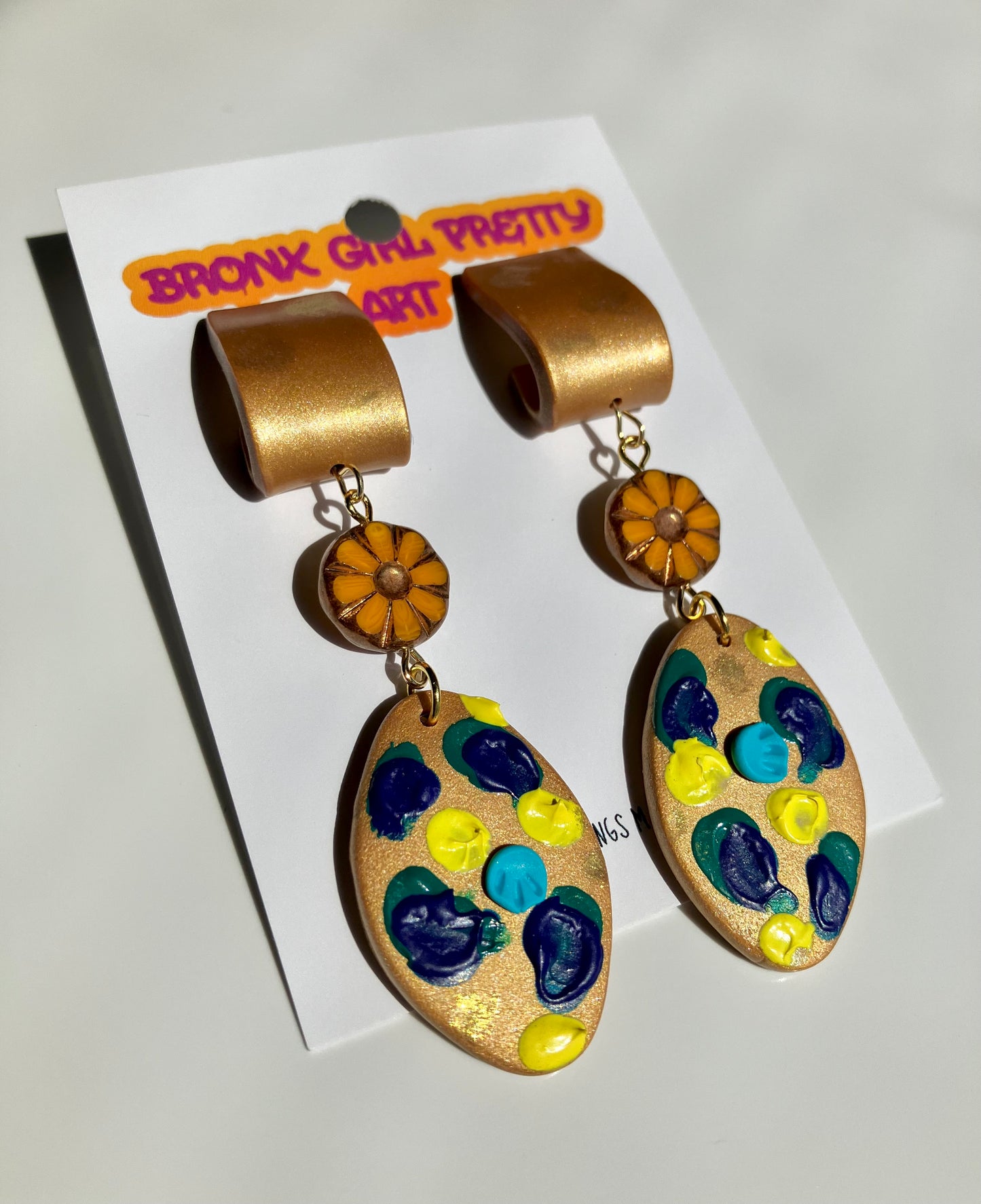 "She's Good" Handmade Clay & Glass Beaded Earrings