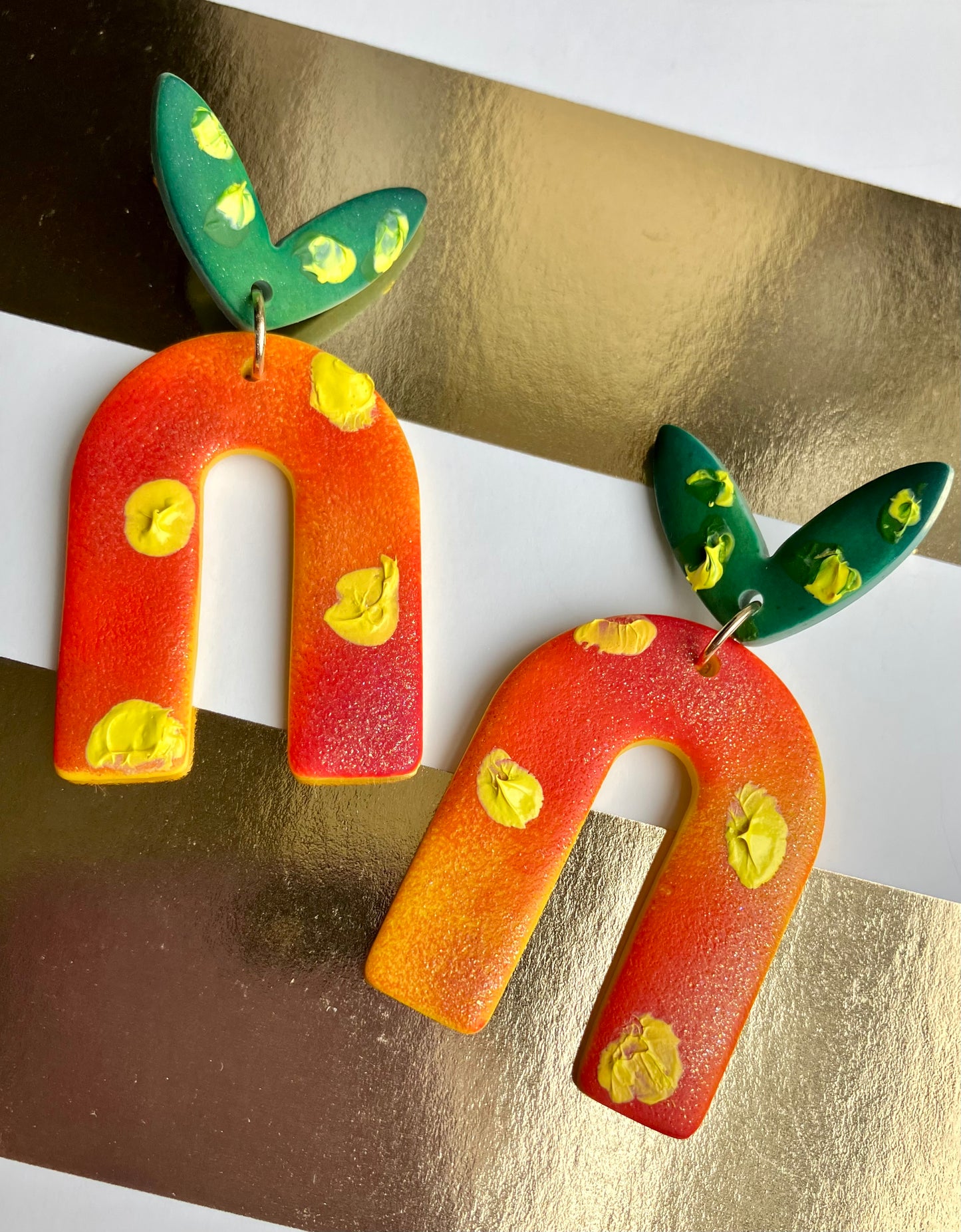 "Peachy Keen" Handmade Fruit-Inspired Clay Dangle Earrings