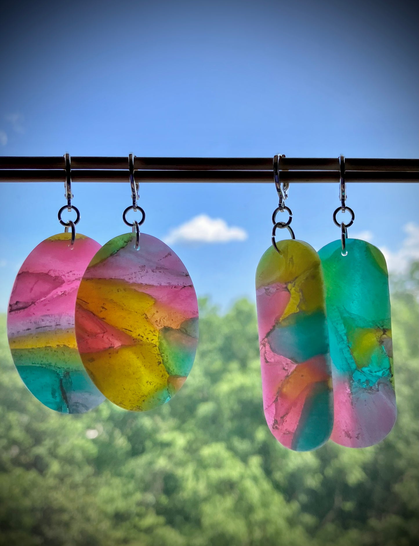 "Arizona Lemon Iced Tea" Handmade Clay Dangle Earrings