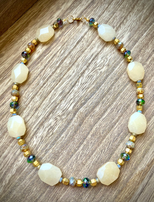 "Malika" Handmade Beaded Statement Necklace