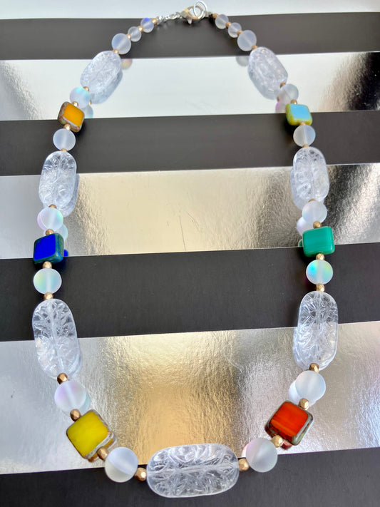 "Cristal" Handmade Beaded Statement Necklace