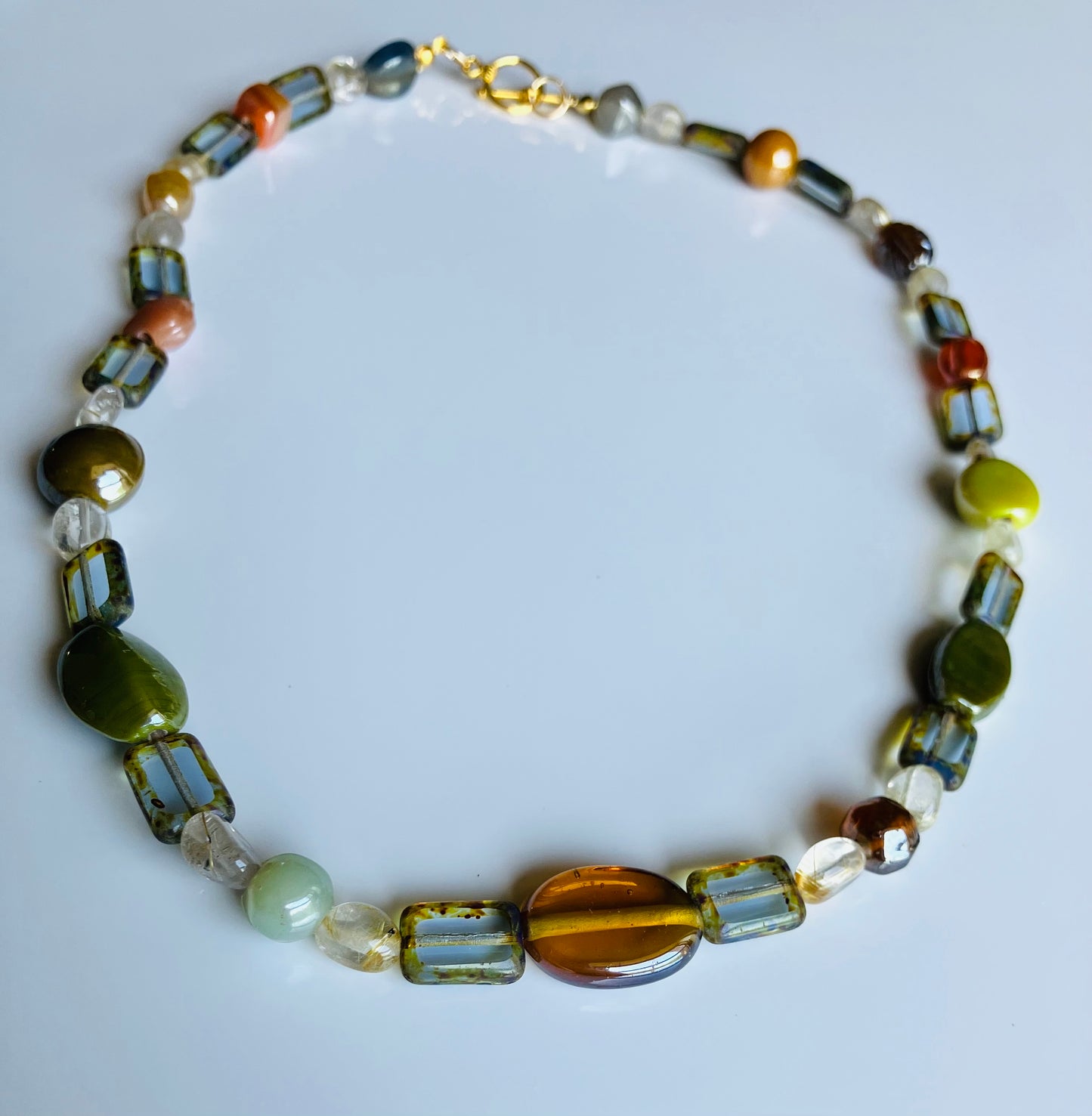 "Fortunata" Handmade Beaded Statement Necklace