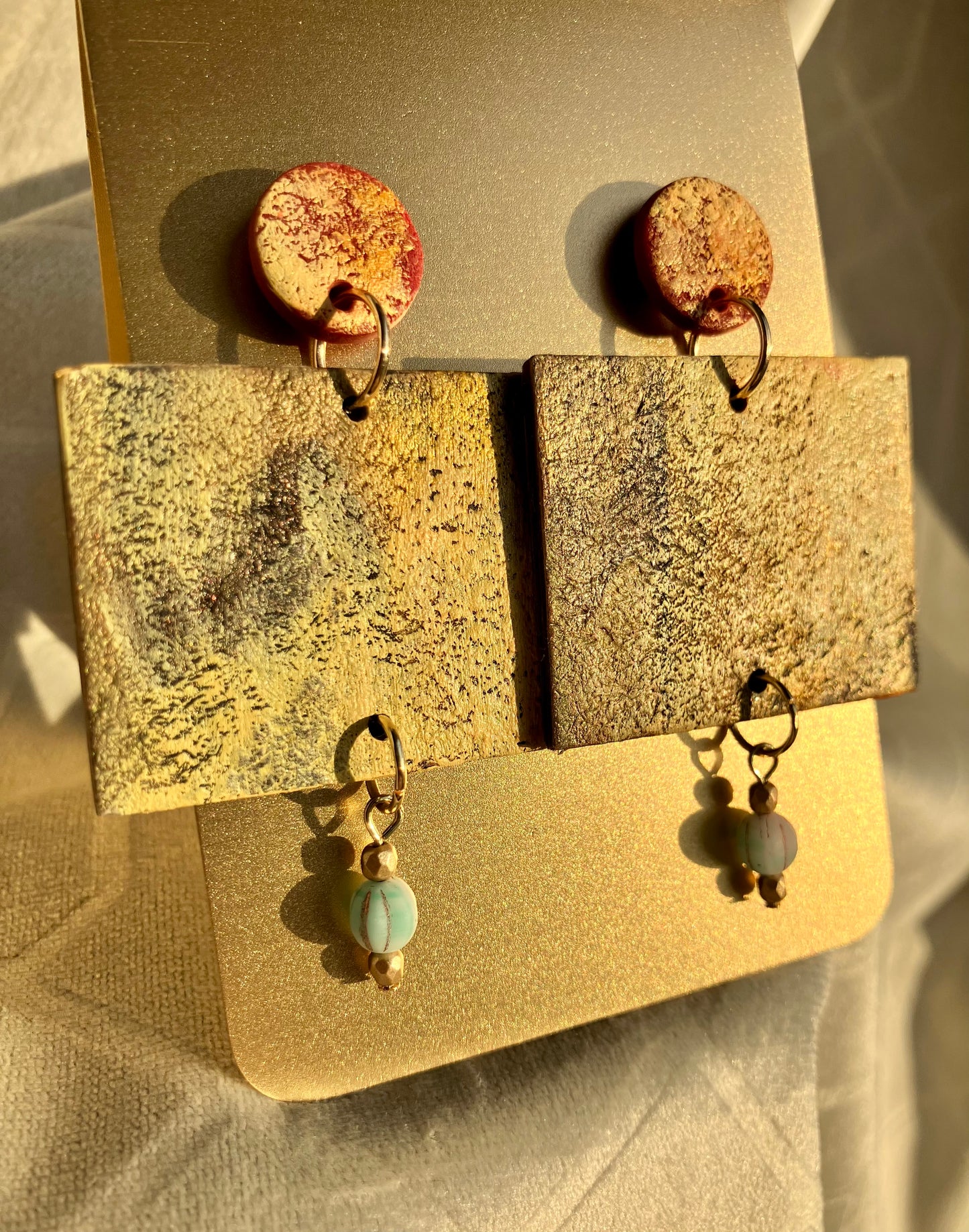 "Renaissance Romance" Canvas Art Inspired Clay & Beaded Earrings