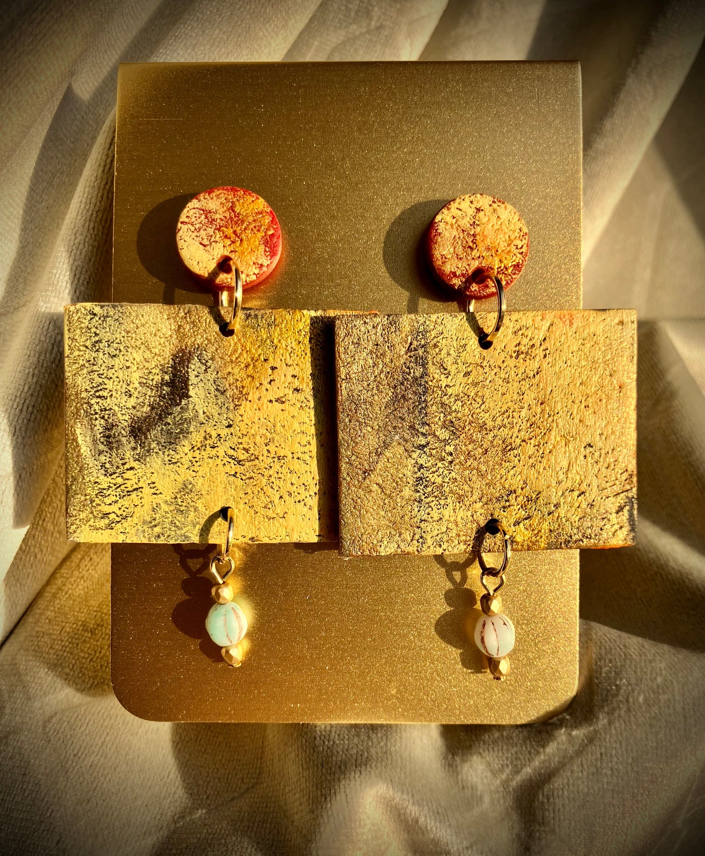 "Renaissance Romance" Canvas Art Inspired Clay & Beaded Earrings