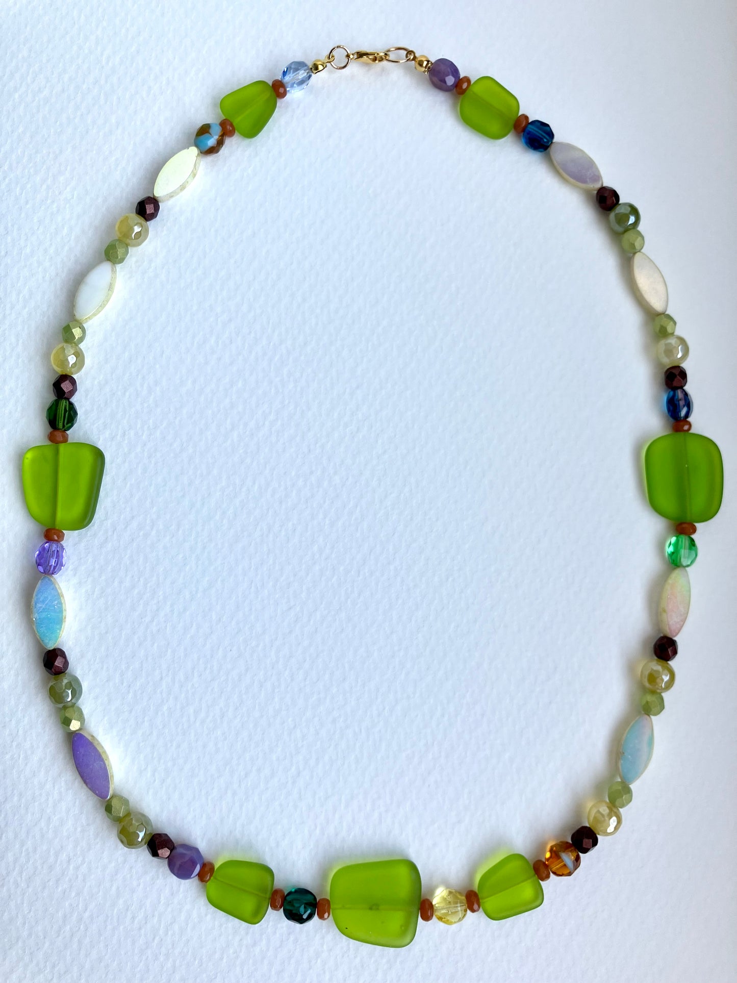 "Olivia" Handmade Glass Beaded Statement Necklace