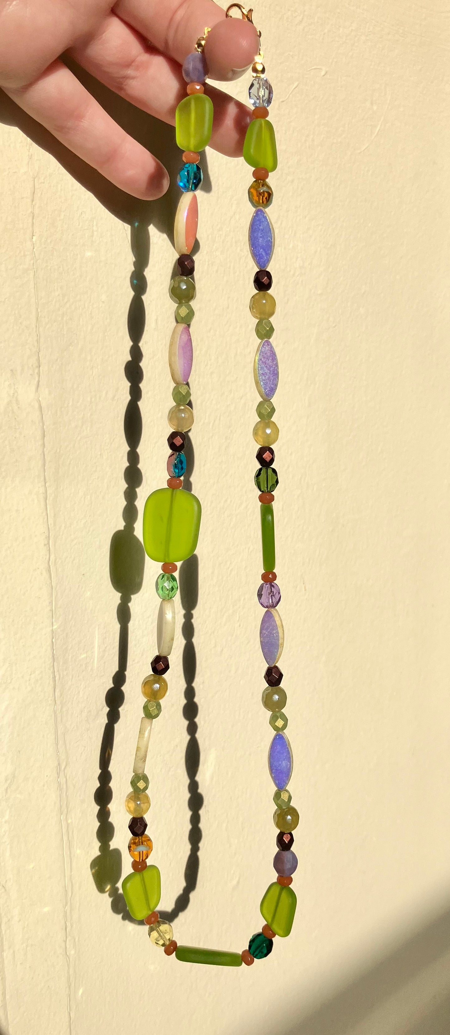 "Olivia" Handmade Glass Beaded Statement Necklace