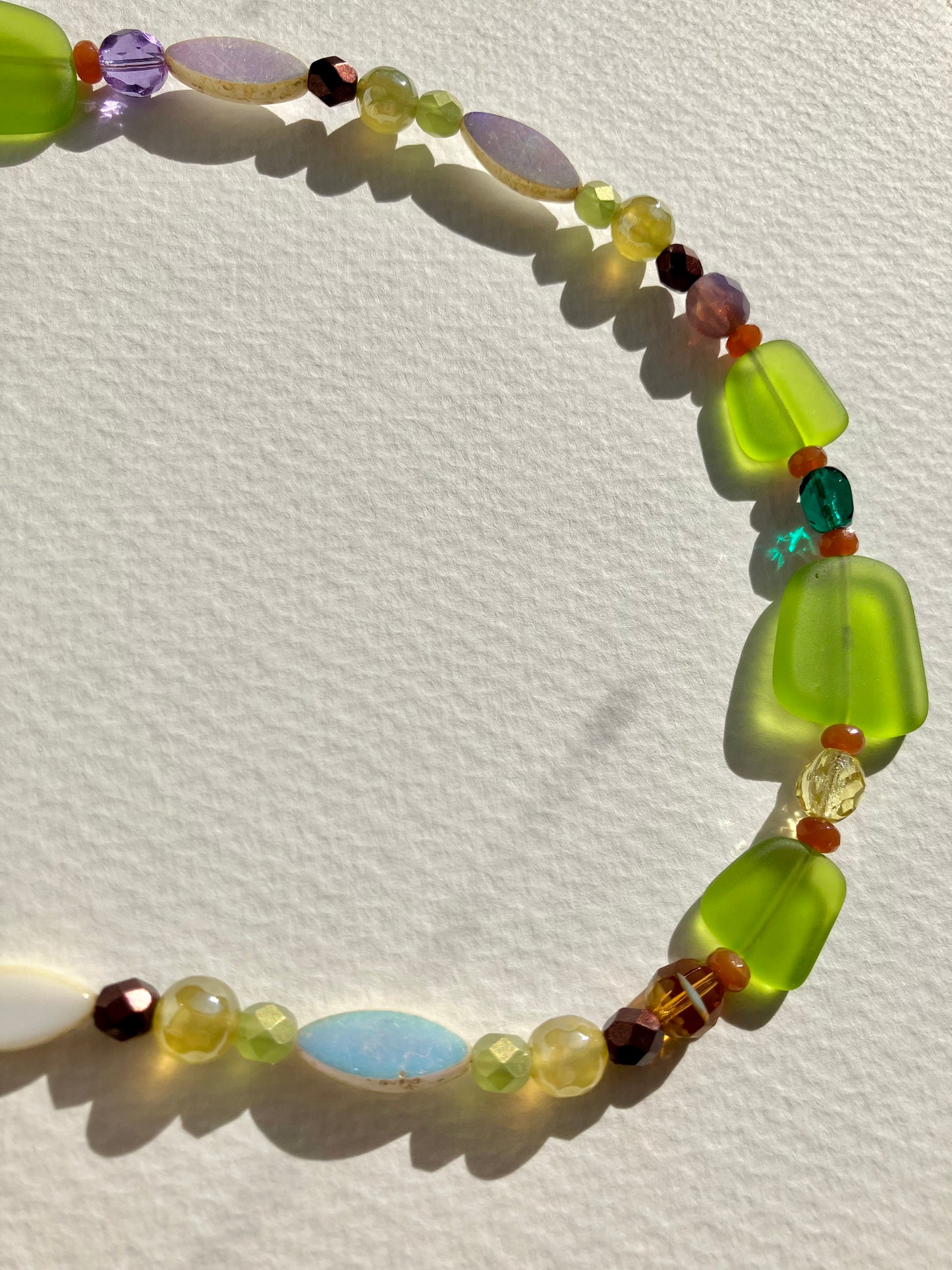 "Olivia" Handmade Glass Beaded Statement Necklace