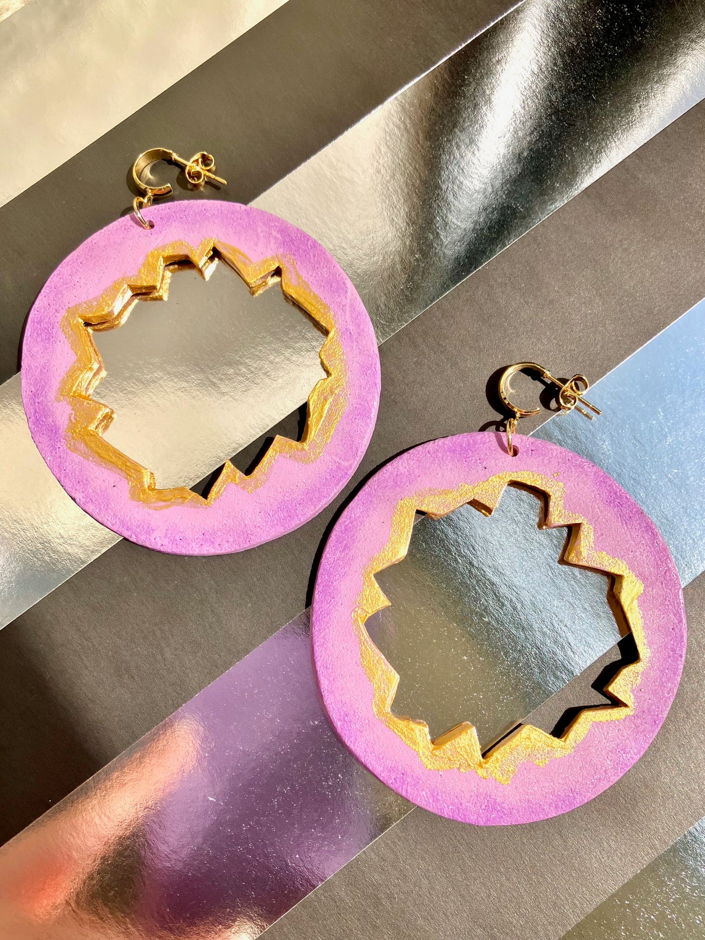 "She Bites" Clay Hoop Earrings