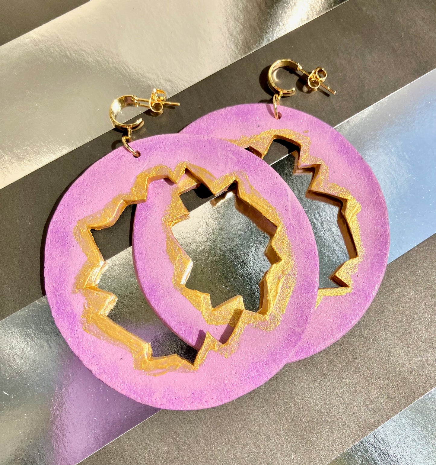 "She Bites" Clay Hoop Earrings