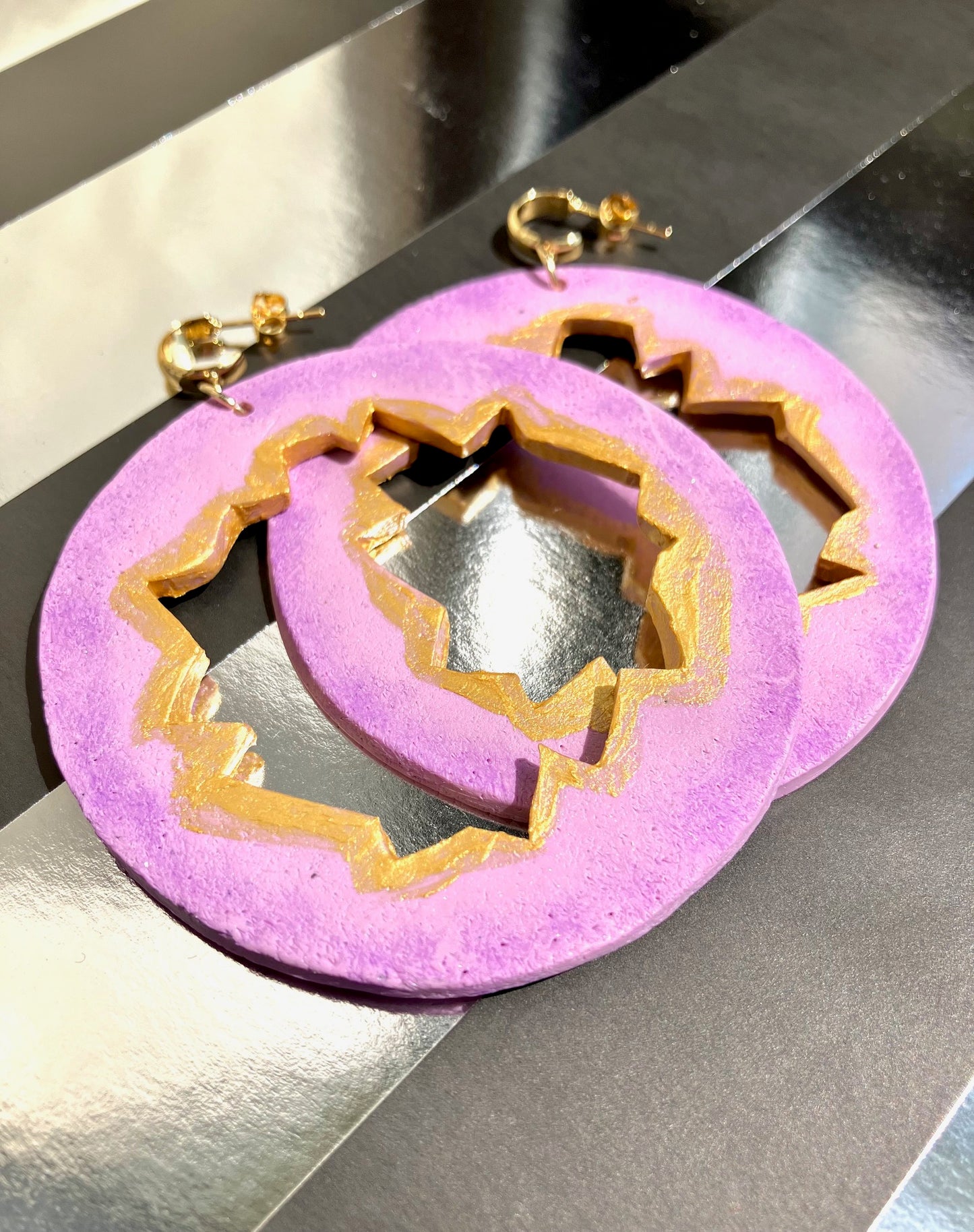 "She Bites" Clay Hoop Earrings