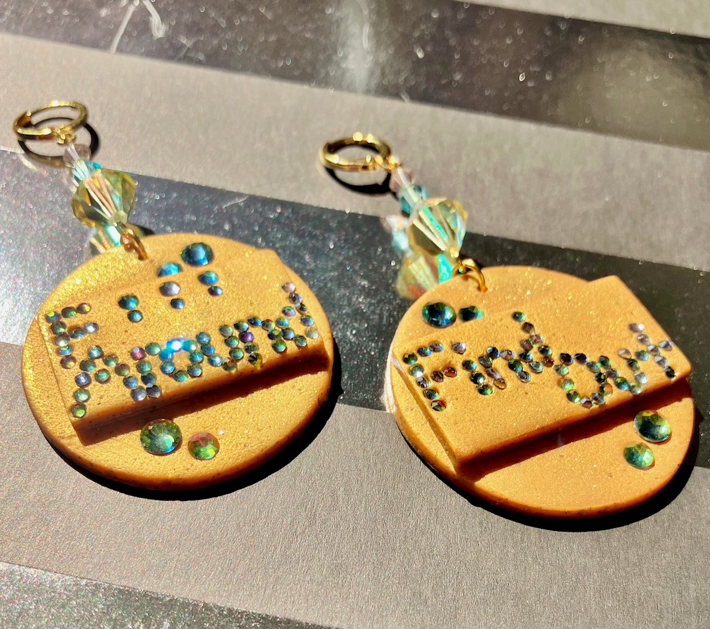 "F*** Around, Find Out" Clay & Beaded Statement Earrings