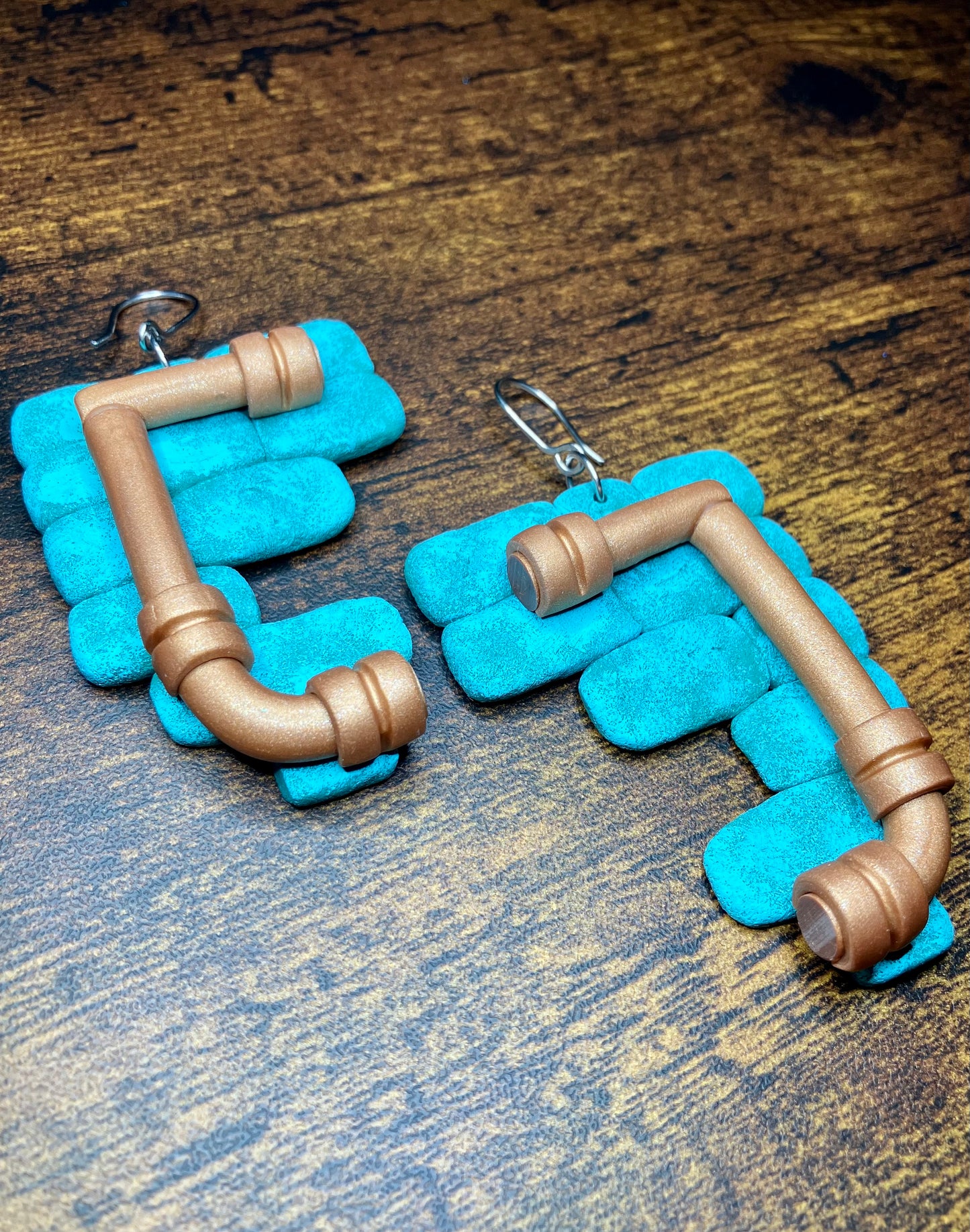 "Pipe Dreams" Handmade Polymer Clay Earrings