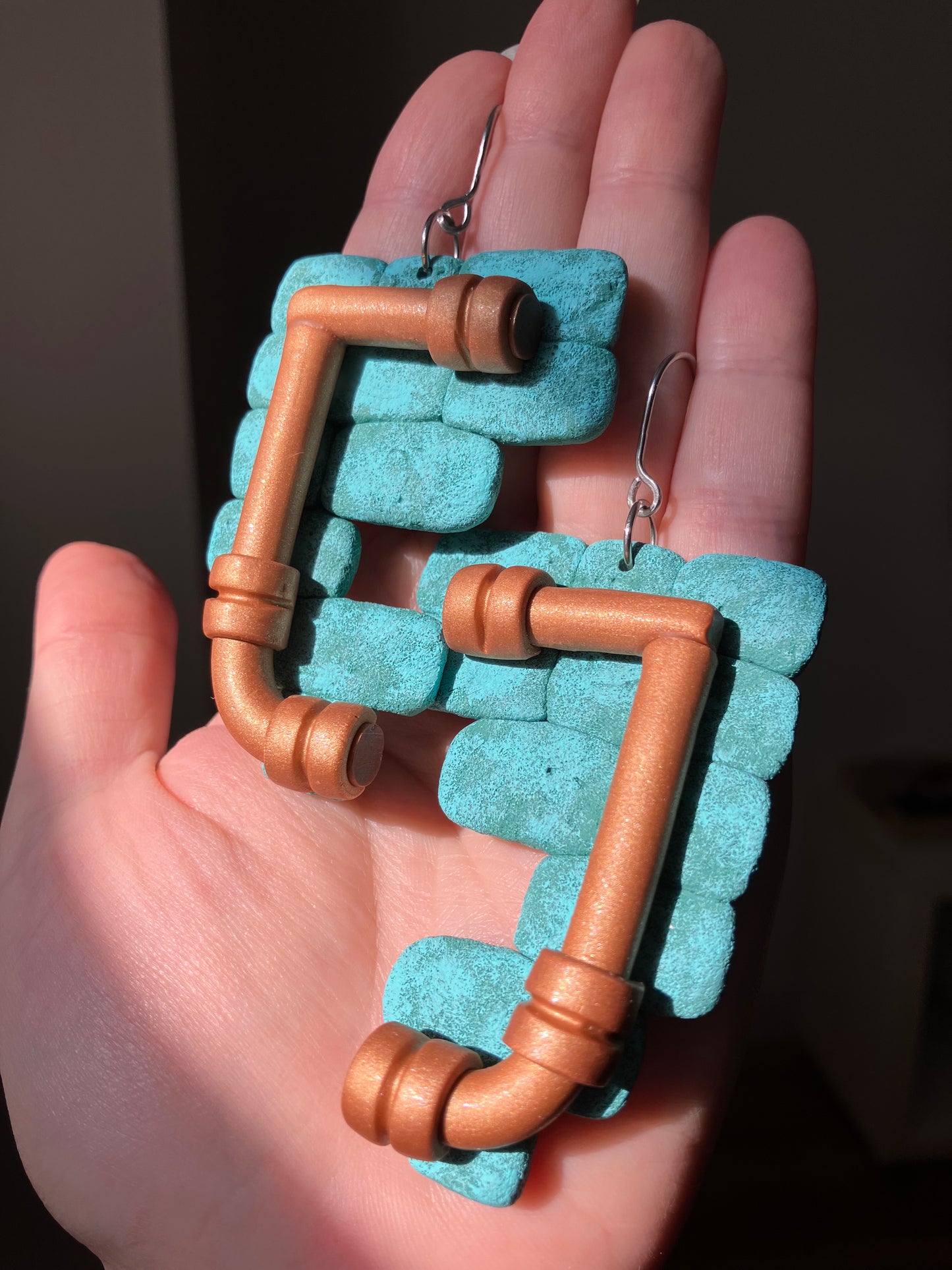 "Pipe Dreams" Handmade Polymer Clay Earrings