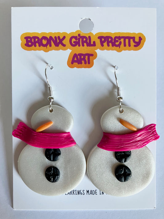 Snowman Holiday Clay Earrings