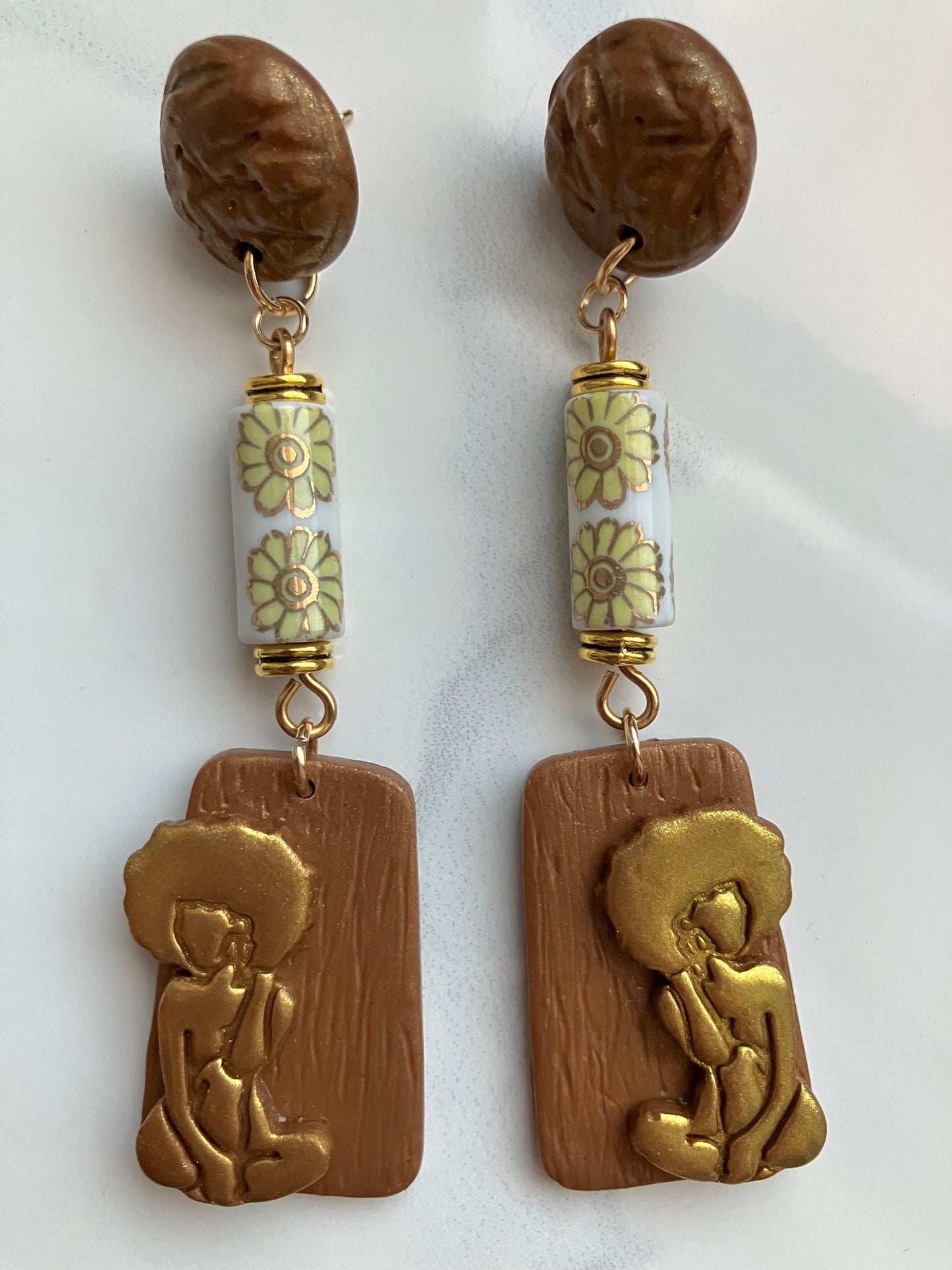 "Love Hangover" 70s Inspired Clay Earrings