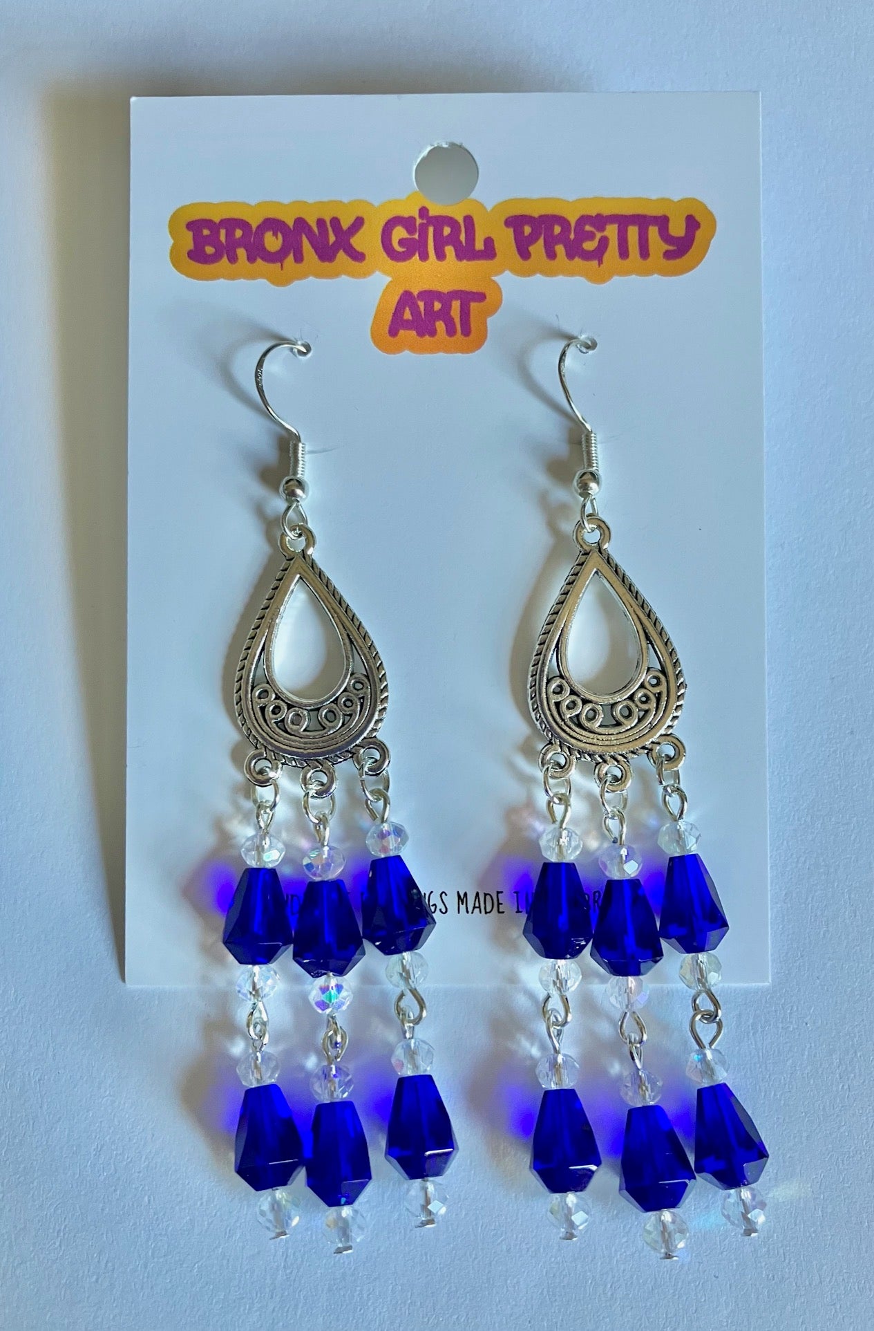 Cobalt Blue Chandelier Earrings