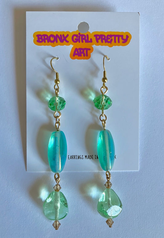 Vintage Glass Beaded Dangle Earrings