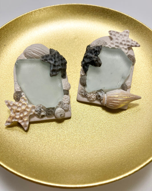 "Drift" Ocean Inspired Sea Glass Clay Earrings