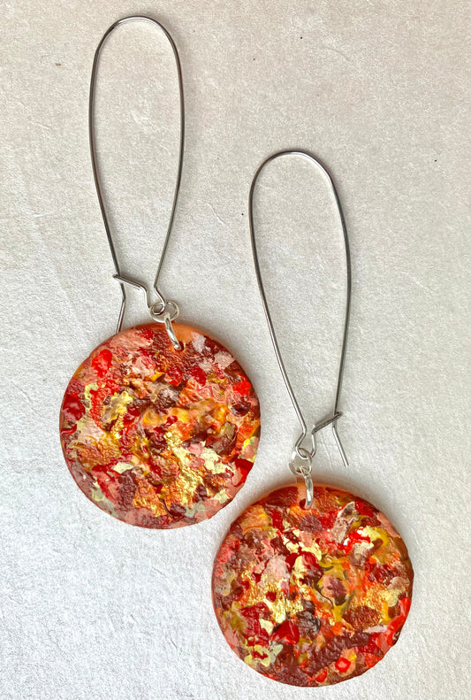 "Radiate" Hand Painted Clay Earrings