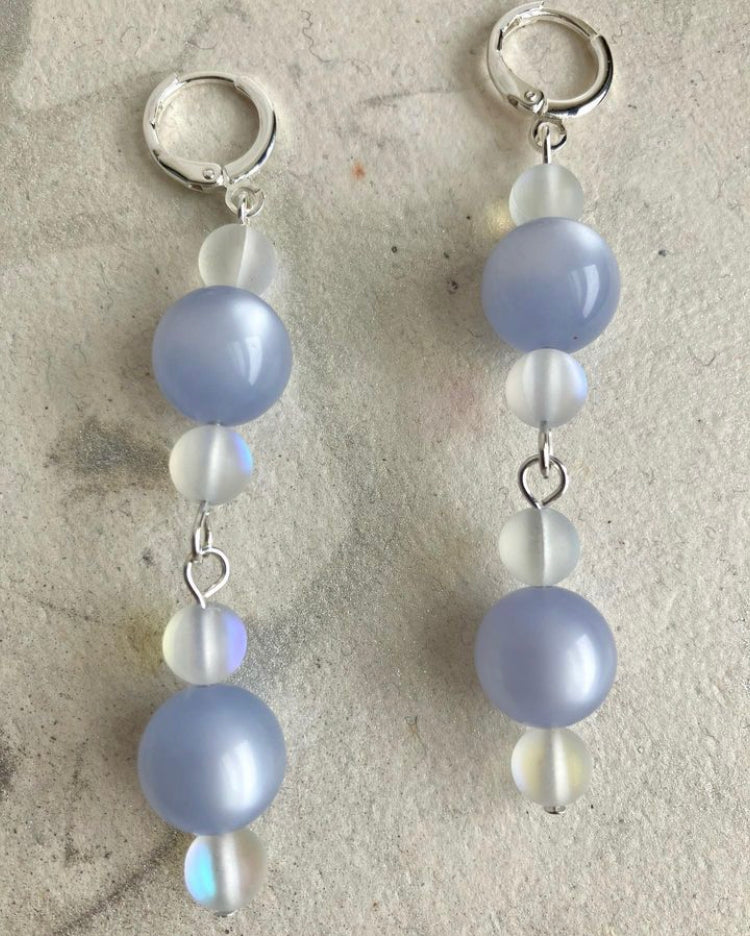 "Moon Glow" Beaded Earrings