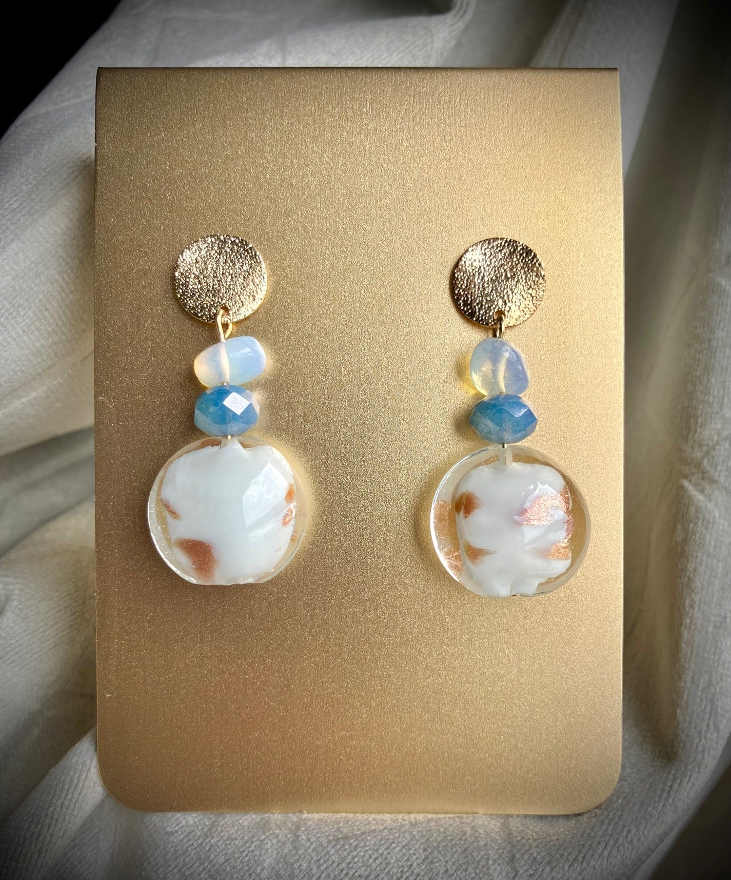 "In Waves" Glass Beaded Earrings