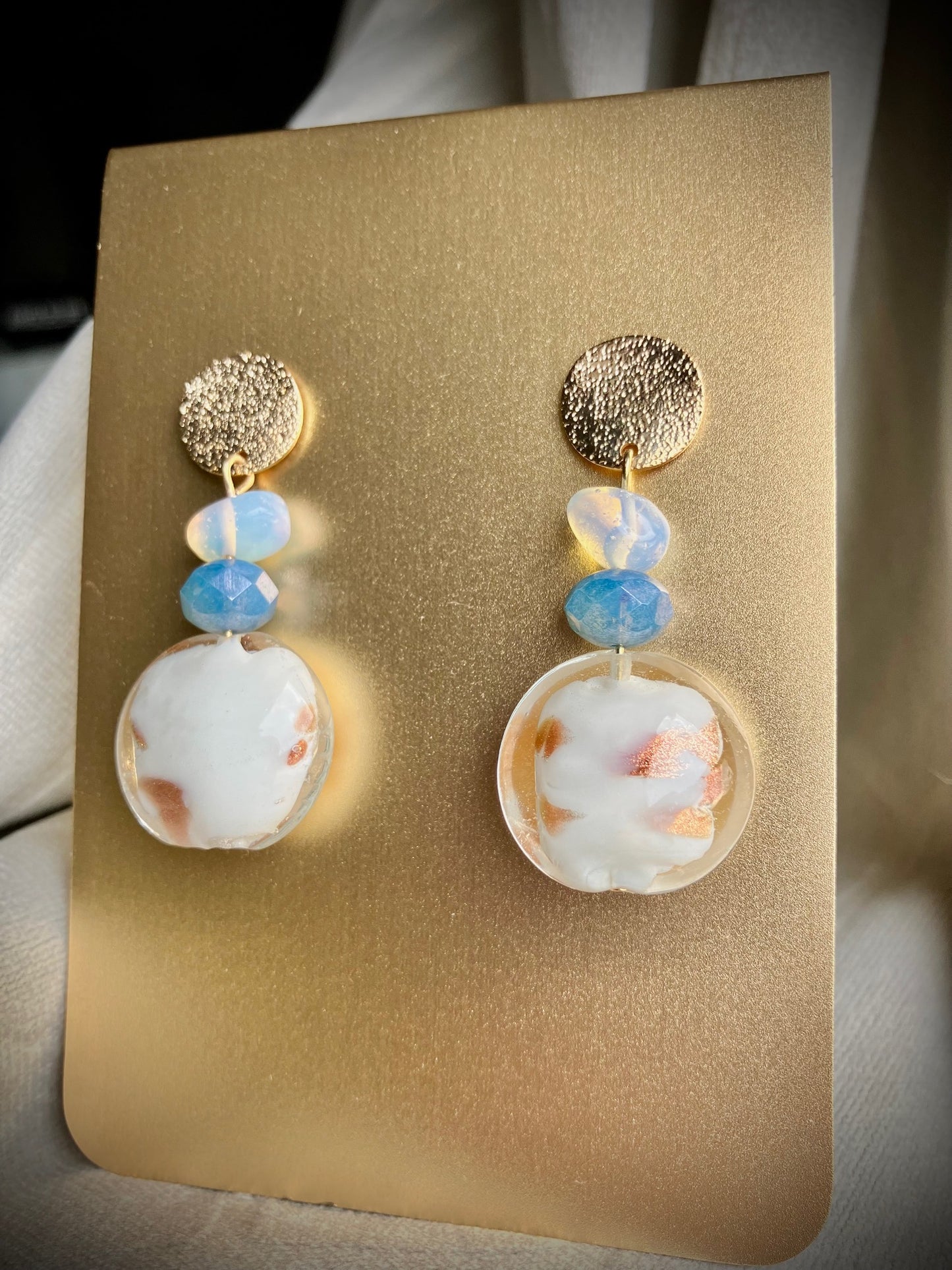 "In Waves" Glass Beaded Earrings