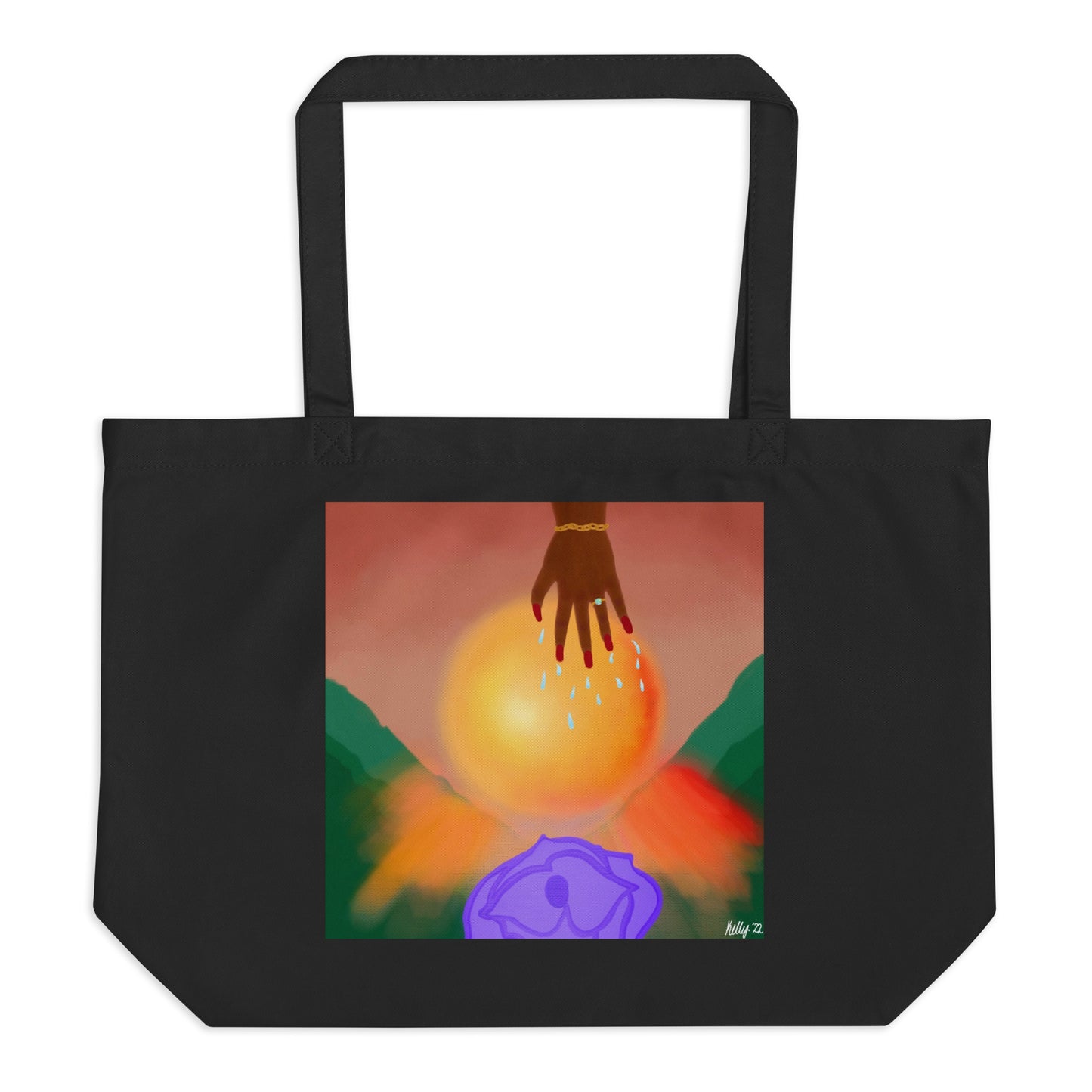 "Nurture Nature" Large Organic Cotton Tote Bag